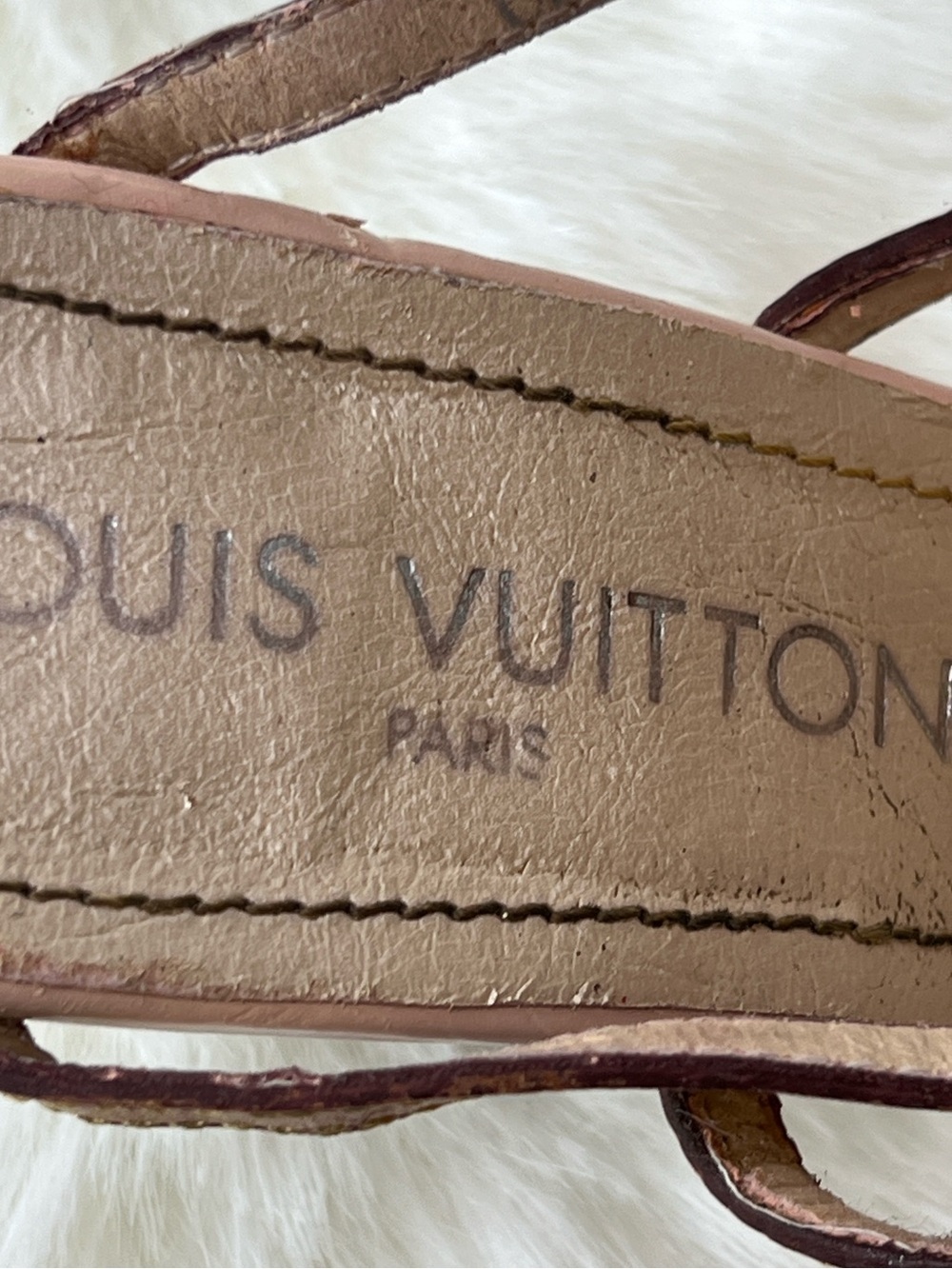 Louis Vuitton Brown Leather Open-Toe T-Strap Sandals size 37 - Picture 10 of 12
